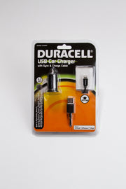 Duracell iPhone USB Car Charger w/ sync & charge cable (MFI Certified) (DU5264)
