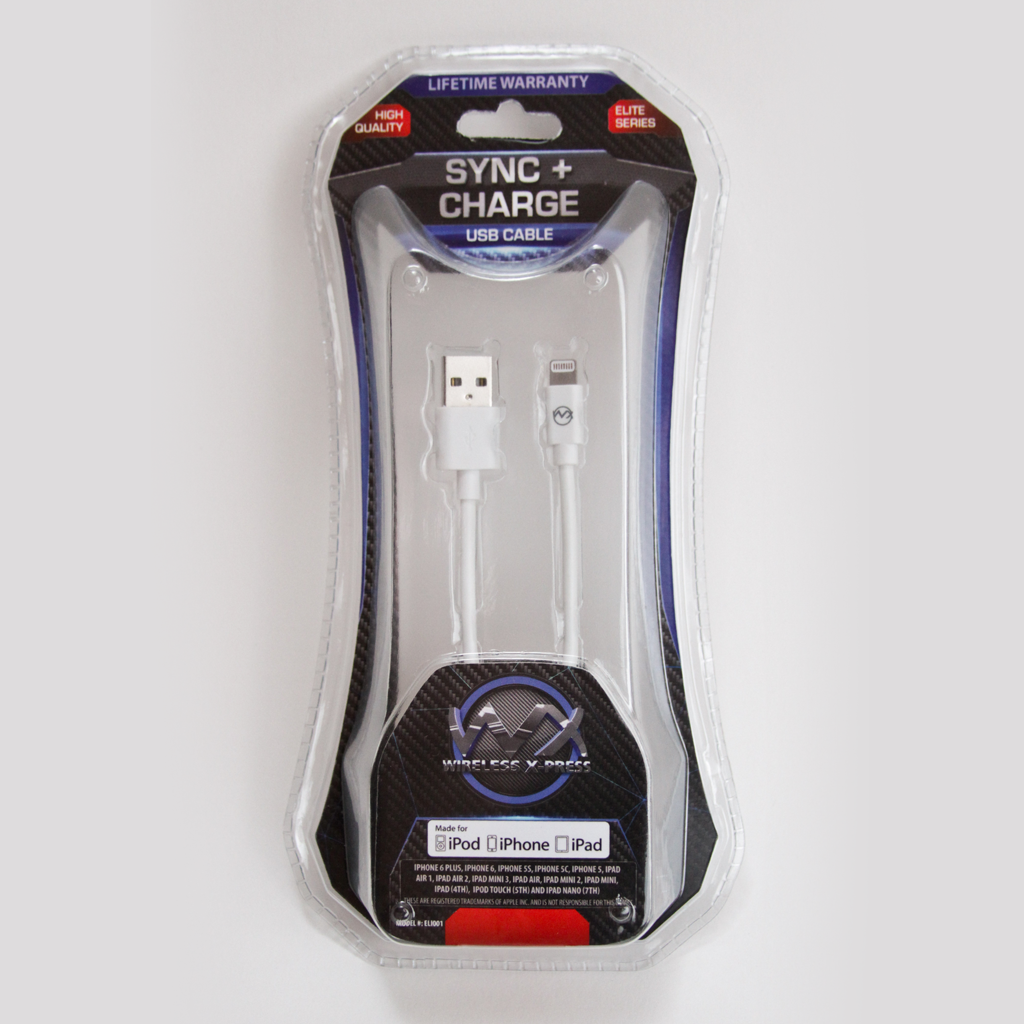 MFI Certified Lightning sync and charge cable (white)