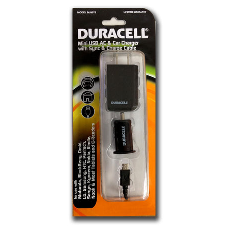 Duracell 3-in-1 Home & Car Charger w/ Micro USB Sync & Charge Cable (DU1572)