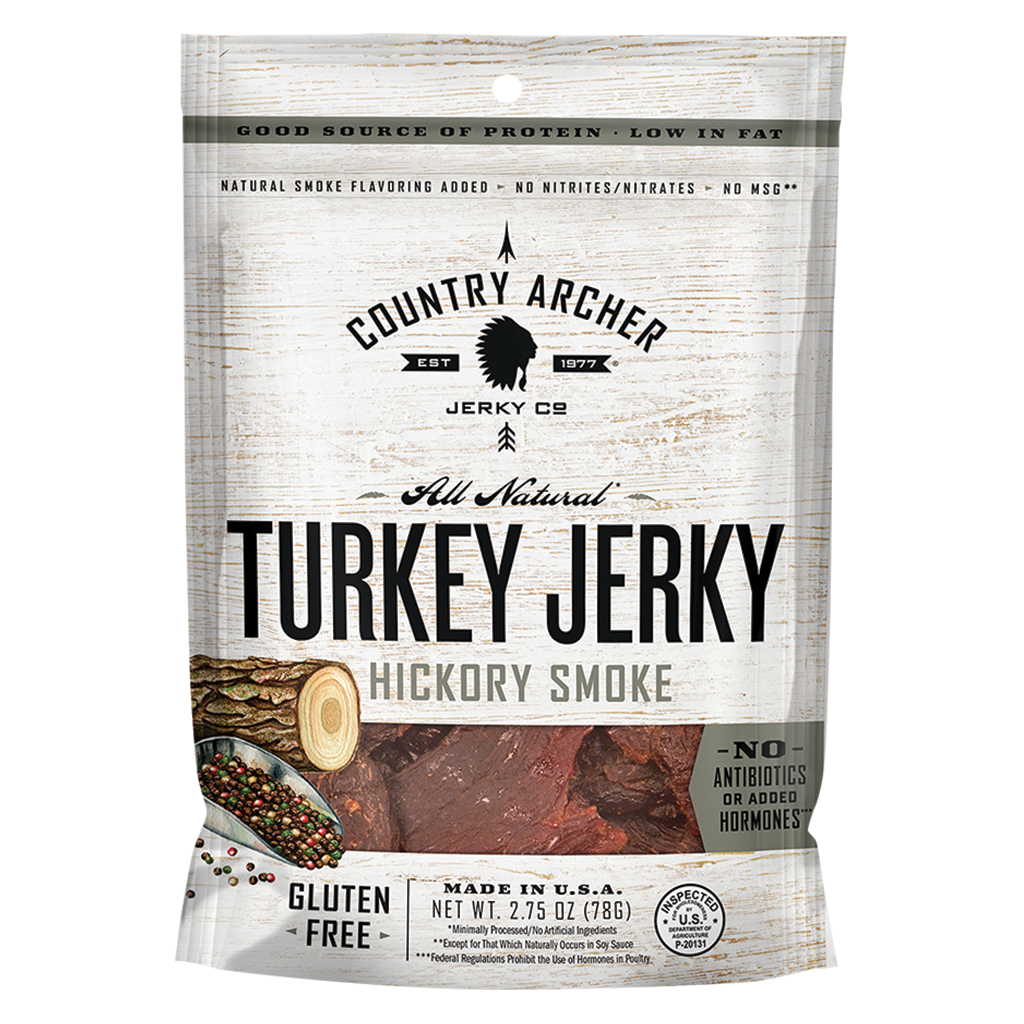 Turkey Jerky Hickory Smoke Flavor  (3 oz size) 12 count min./order
